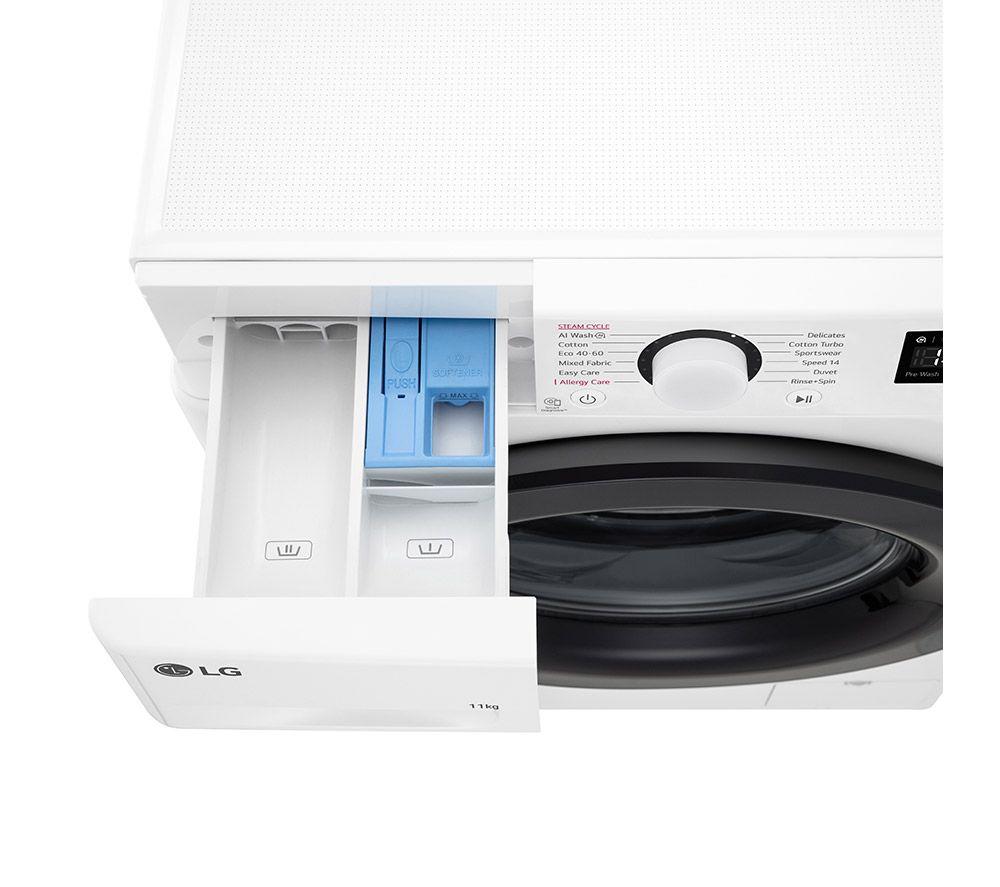 LG Serie 4 AI Direct Drive F4Y511WBLN1 Lavadora de 11 kg y 1400 rpm - Blanca