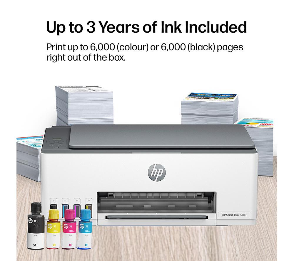 HP Smart Tank 5105 All-in-One Wireless Tank Printer | Home or Office | Up to 3 years of Ink included