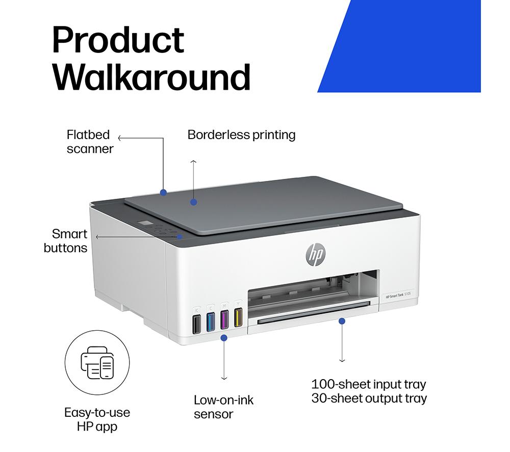 HP Smart Tank 5105 All-in-One Wireless Tank Printer | Home or Office | Up to 3 years of Ink included