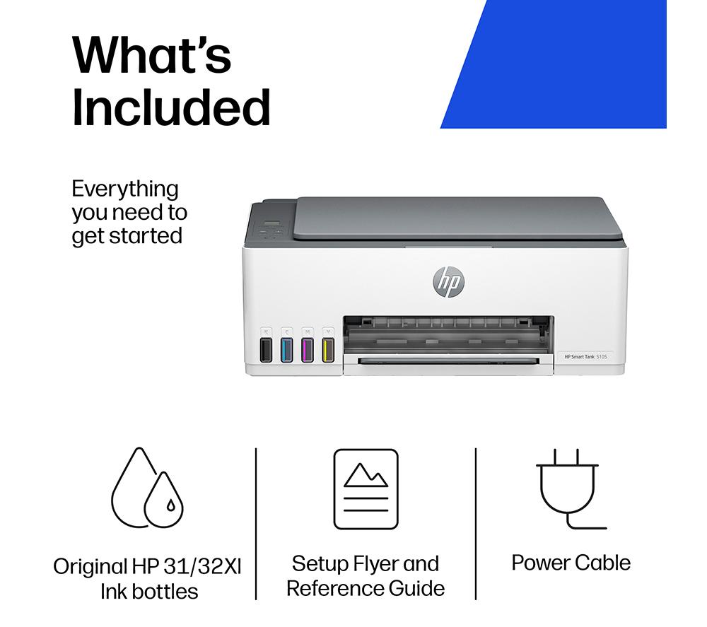 HP Smart Tank 5105 All-in-One Wireless Tank Printer | Home or Office | Up to 3 years of Ink included