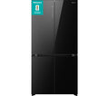 HISENSE KitchenFit RQ768N4GBE Fridge Freezer - Black Glass