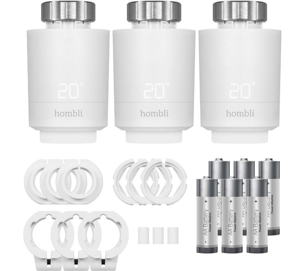 HOMBLI HBPP-0112 Smart Radiator Thermostat Expansion Kit - Pack of 3, White