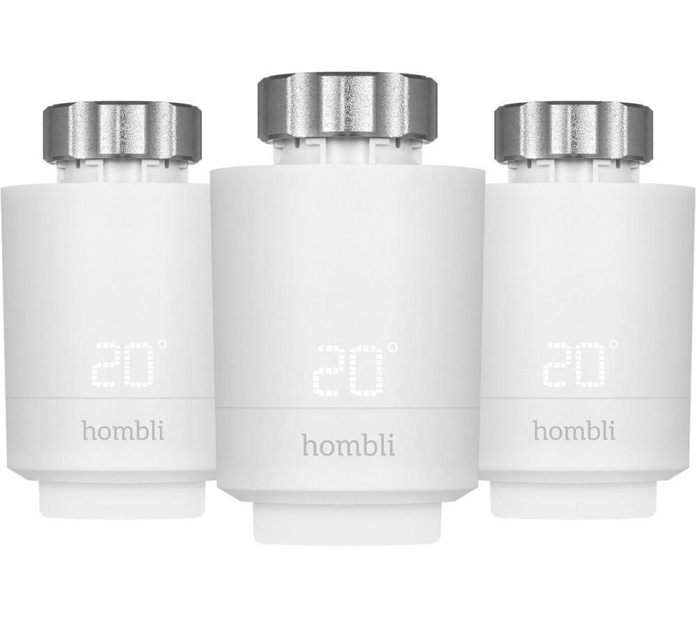 HOMBLI HBPP-0112 Smart Radiator Thermostat Expansion Kit - Pack of 3, White