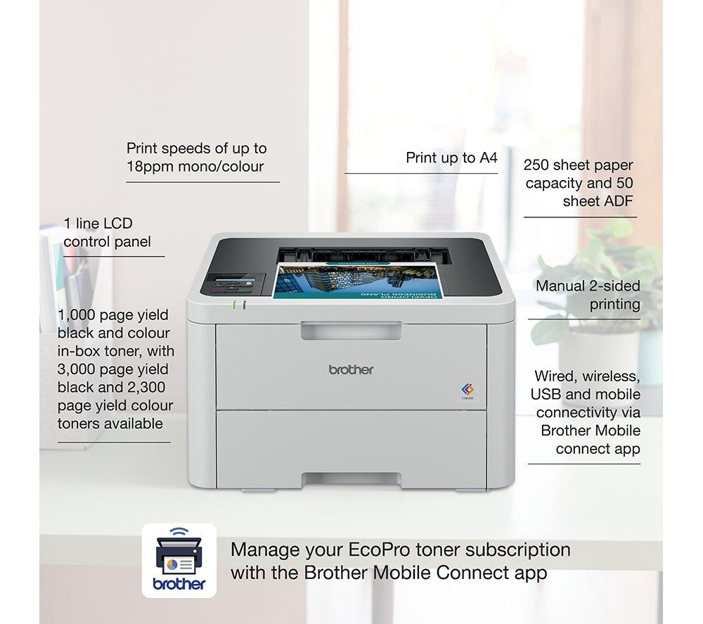 BROTHER EcoPro HLL3220CWE Wireless Laser Printer