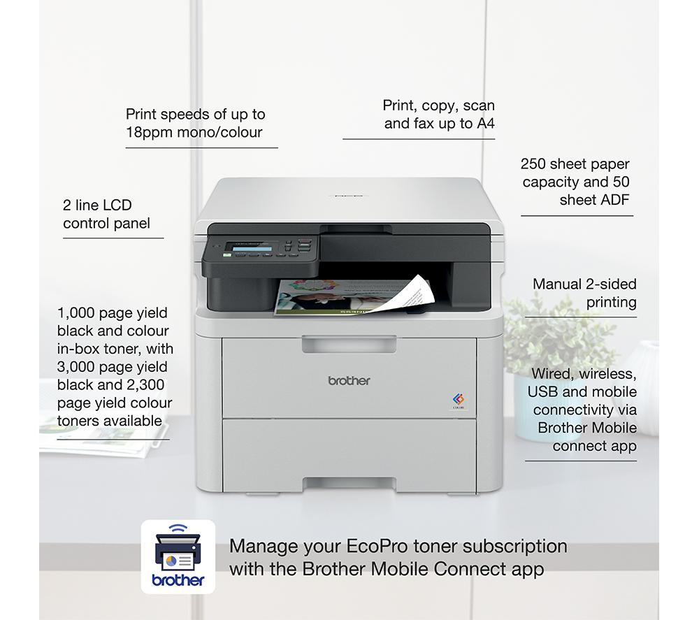 BROTHER EcoPro DCPL3520CDWE All-in-One Wireless Laser Printer