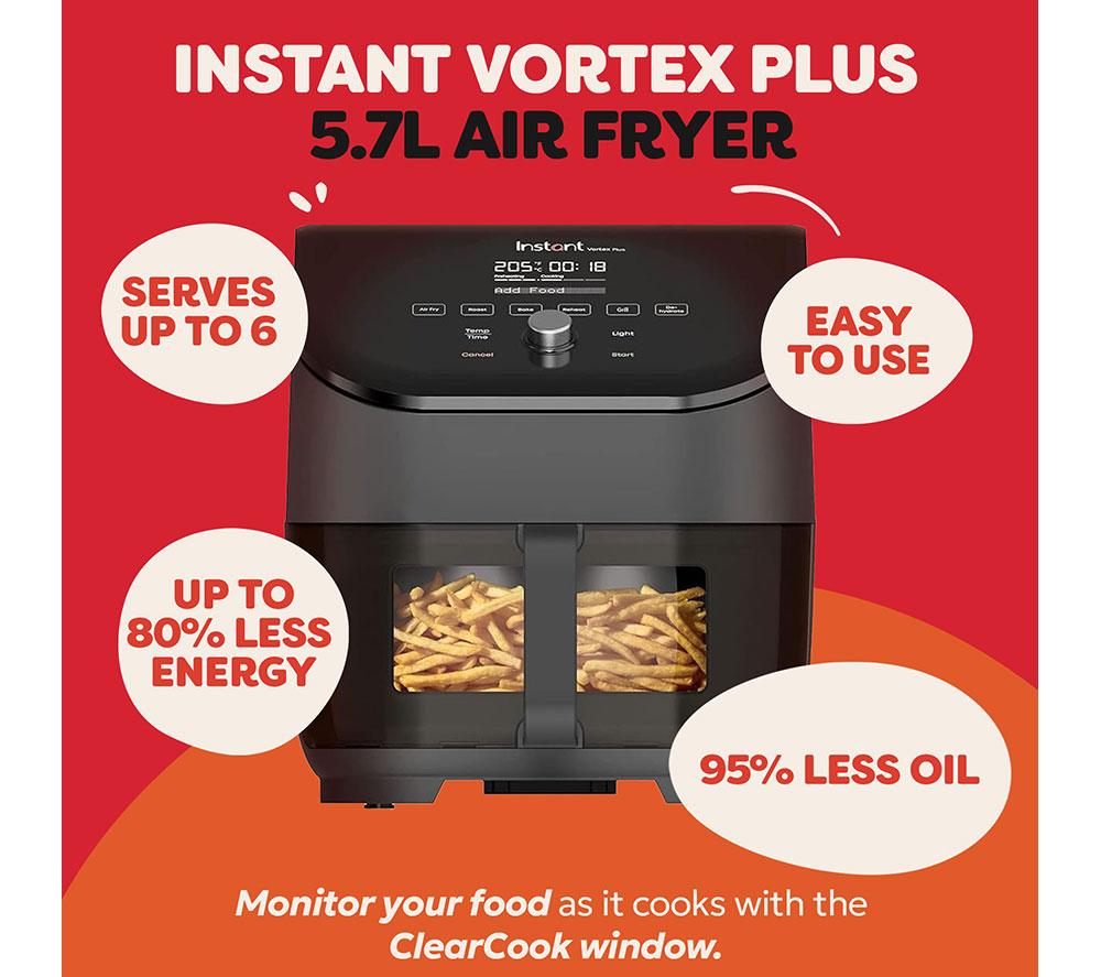 INSTANT POT Vortex Plus ClearCook Air Fryer - Black