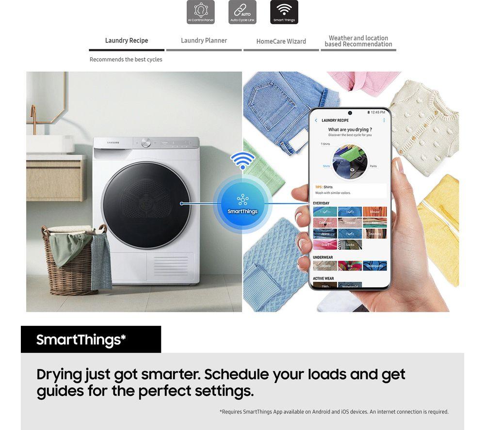 SAMSUNG Serie 5 AI Energy DV80CGC0B0AEEU Secadora de Bomba de Calor de 8 kg - Blanca