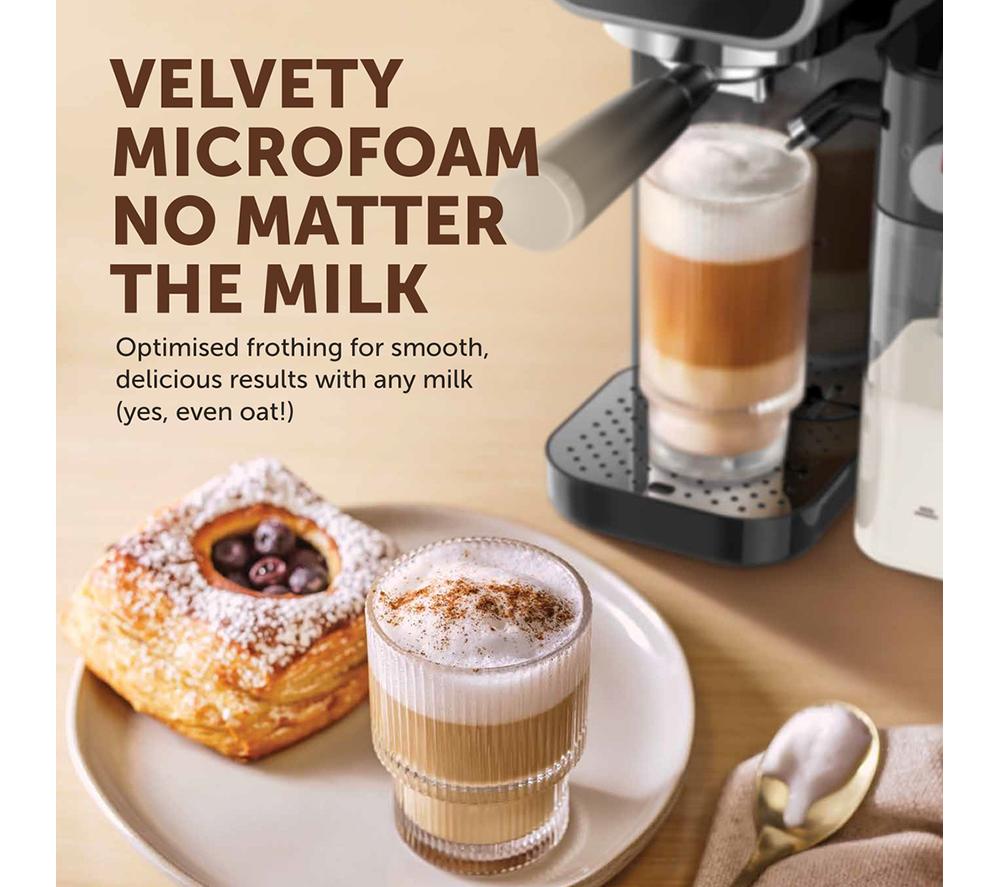 BREVILLE Prima Latte Luxe VCF166 Kaffeemaschine - Schwarz & Silber