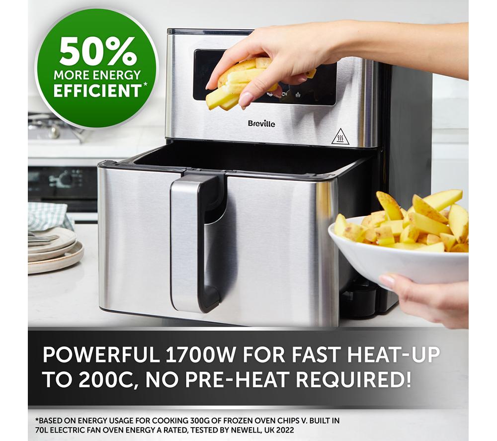 BREVILLE XL 9L Digital VDF131 Air Fryer - Black & Stainless Steel