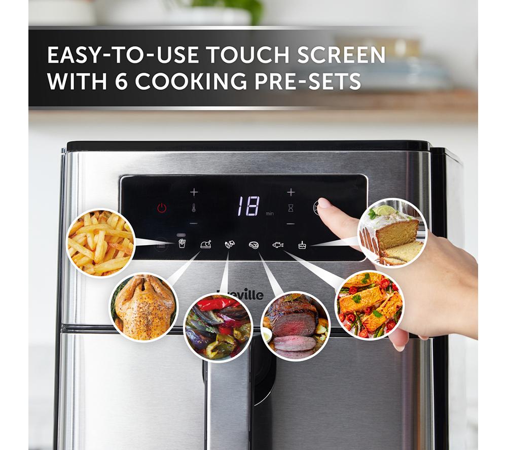 BREVILLE XL 9L Digital VDF131 Air Fryer - Black & Stainless Steel