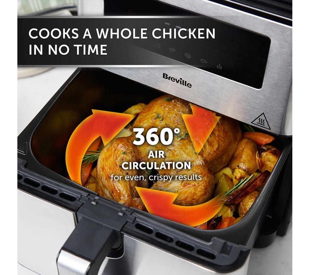 BREVILLE XL 9L Digital VDF131 Air Fryer - Black & Stainless Steel
