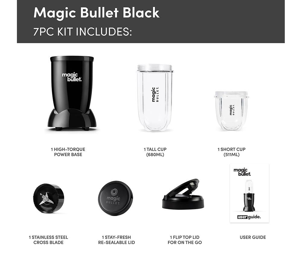 NUTRIBULLET Magic Bullet Deluxe Juego de licuadora de 6 piezas - Negro