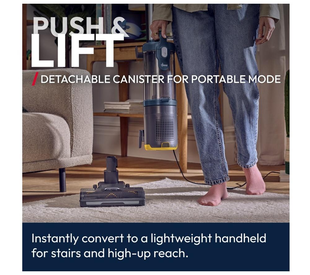 Aspiradora sin bolsa vertical HOOVER HL4 Push&Lift Pet HL410PT - Titanio, Azul y Naranja