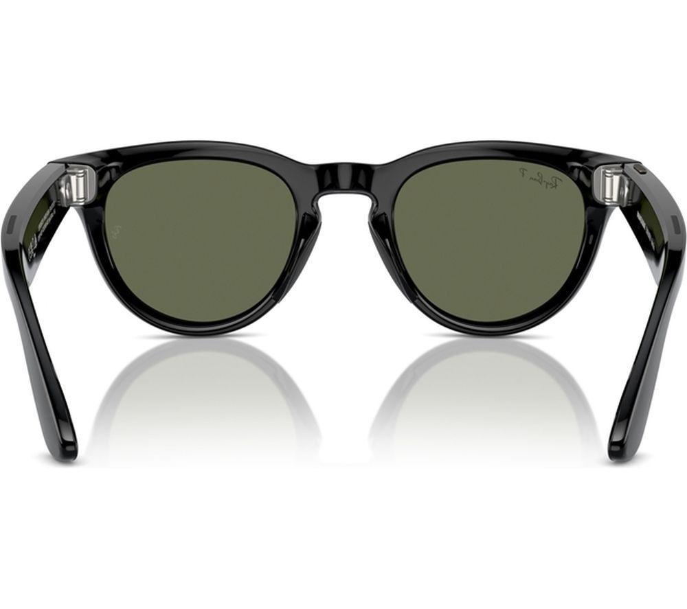 RAY-BAN Meta Headliner (Standard) Smart Glasses - Shiny Black, Polarised G15 Green