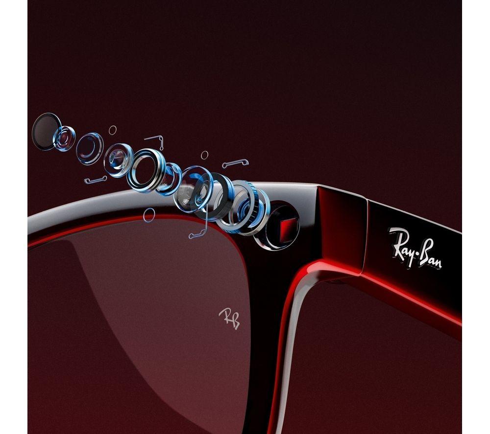 RAY-BAN META Wayfarer Glasses - Matte Black, Polarized Gradient Graphite