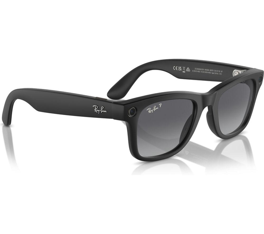 RAY-BAN META Wayfarer Glasses - Matte Black, Polarized Gradient Graphite