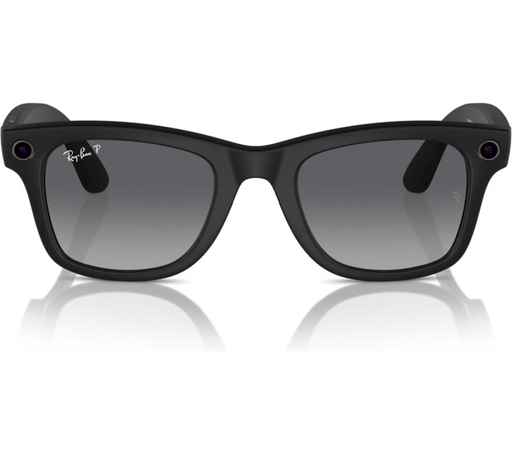 RAY-BAN META Wayfarer Glasses - Matte Black, Polarized Gradient Graphite