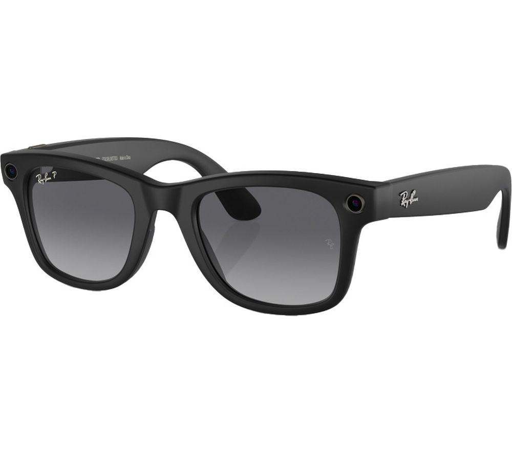 RAY-BAN META Wayfarer Glasses - Matte Black, Polarized Gradient Graphite