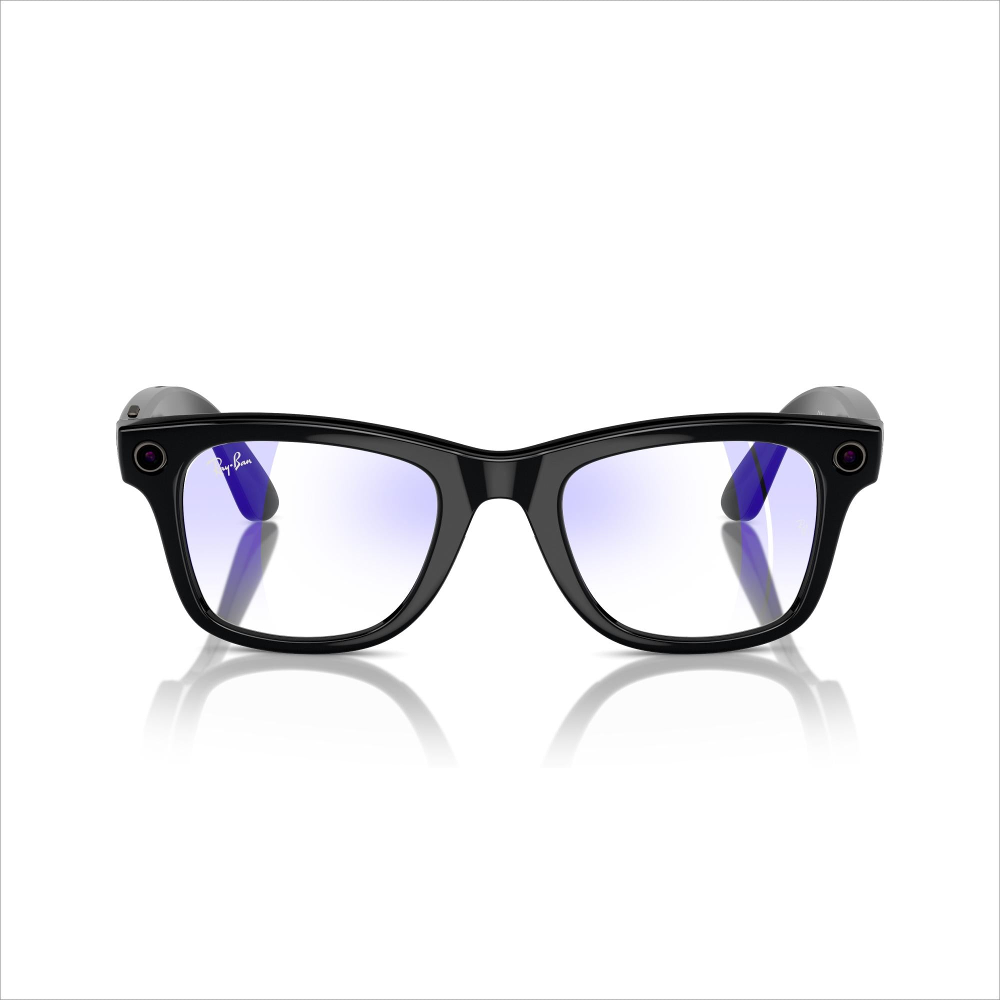 RAY-BAN META Wayfarer Glasses - Shiny Black, Clear