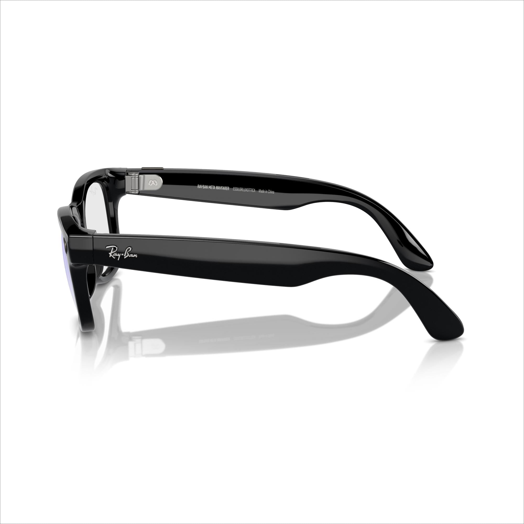 RAY-BAN META Wayfarer Glasses - Shiny Black, Clear