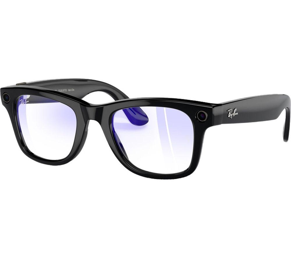 RAY-BAN META Wayfarer Glasses - Shiny Black, Clear