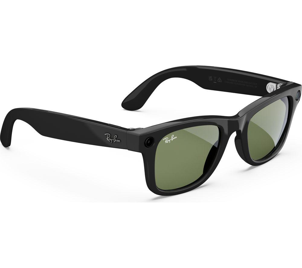 RAY-BAN META Wayfarer Glasses - Shiny Black, G15 Green