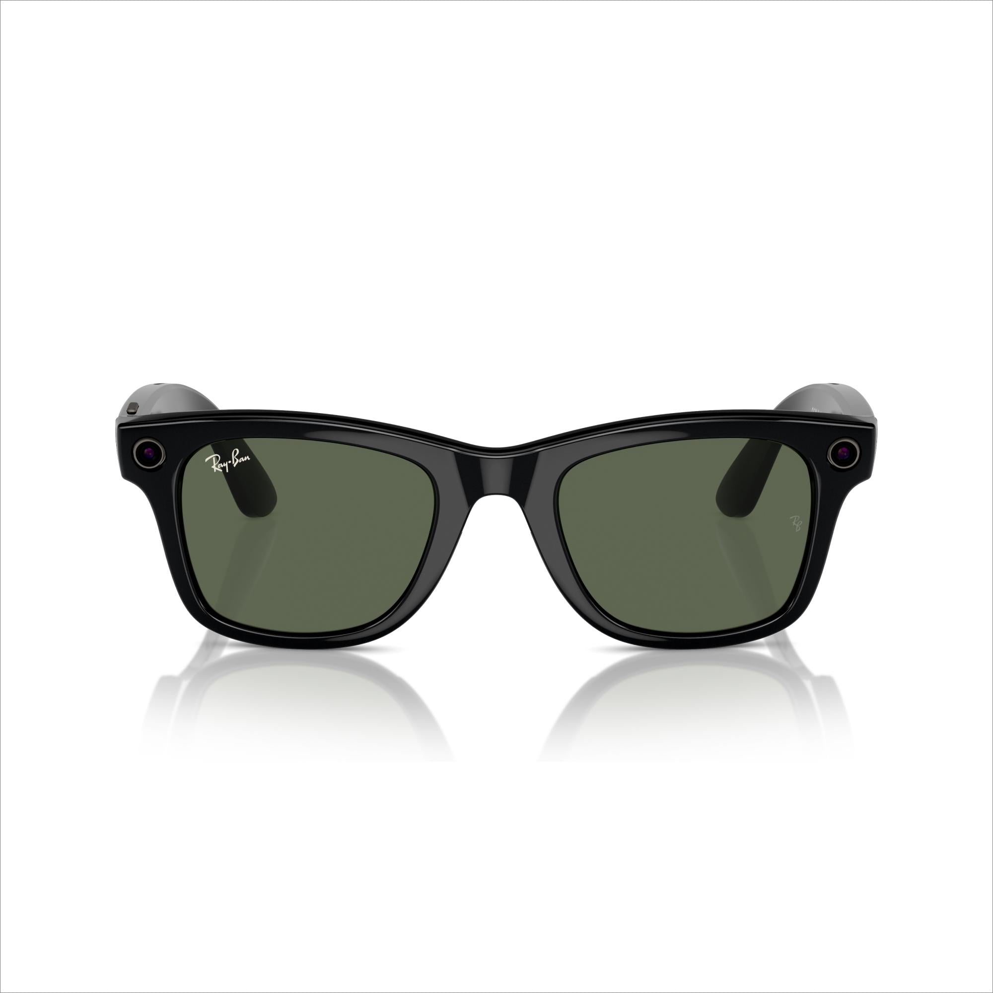 RAY-BAN META Wayfarer Glasses - Shiny Black, G15 Green