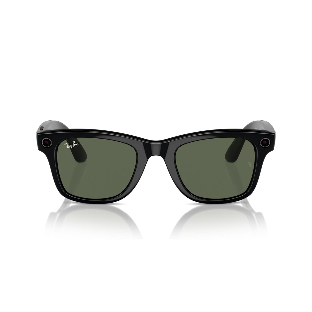 RAY-BAN META Wayfarer Glasses - Shiny Black, G15 Green