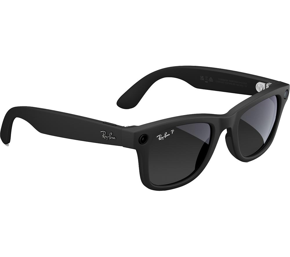 RAY-BAN META Wayfarer Large Glasses - Matte Black, Polarized Gradient Graphite