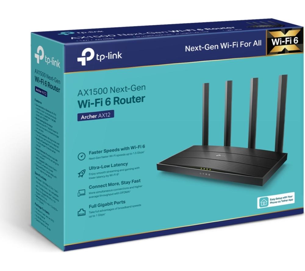 TP-LINK Archer AX12 WiFi Cable & Fibre Router - AX 1500, Dual-band