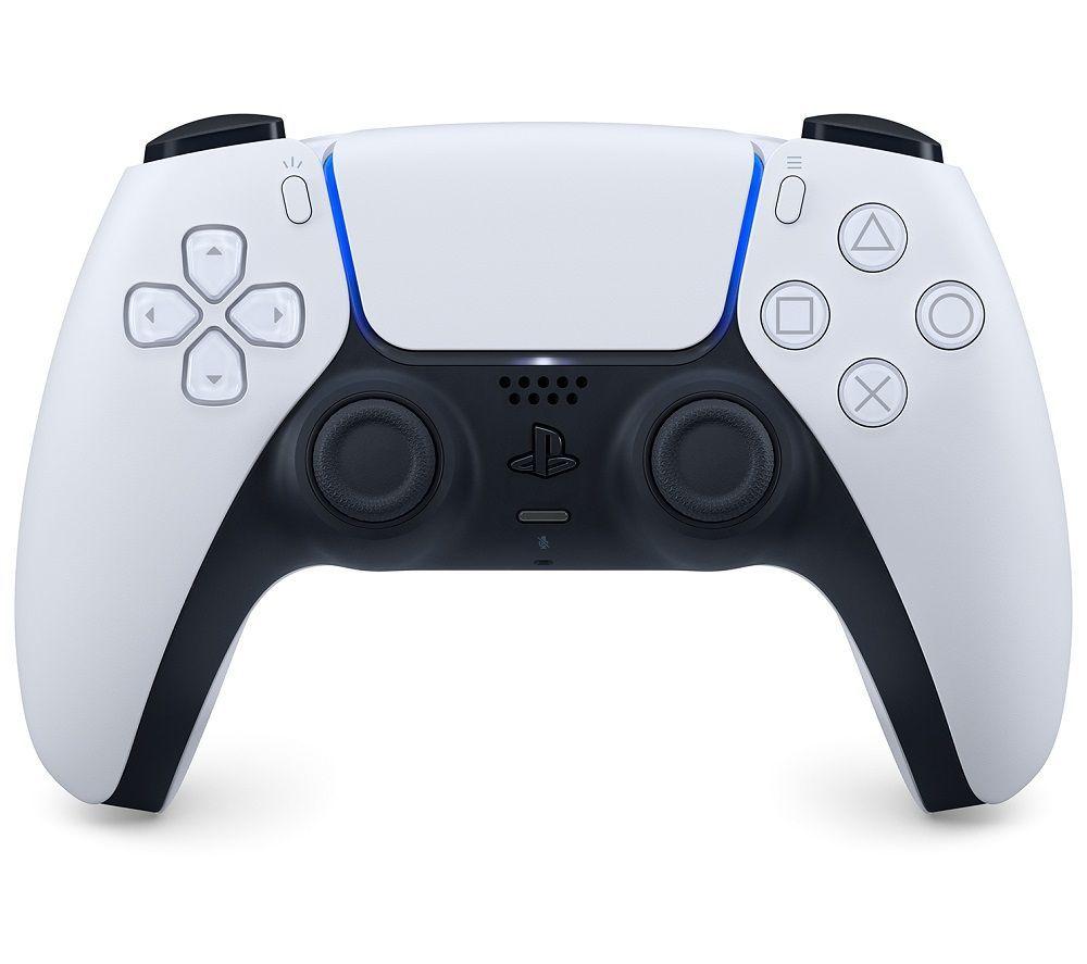 PLAYSTATION PS5 DualSense Wireless Controller (White) & Twin Docking Station (White) Bundle
