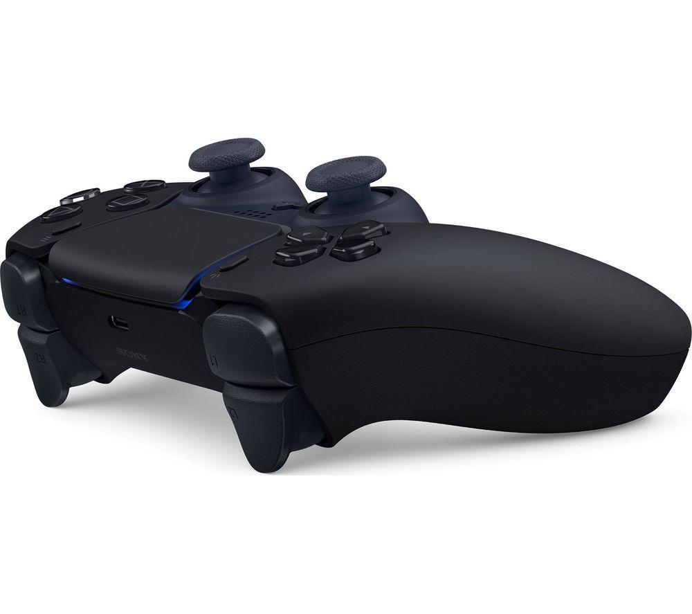 PLAYSTATION PS5 DualSense Wireless Controller (Black) & Twin Docking Station (White) Bundle