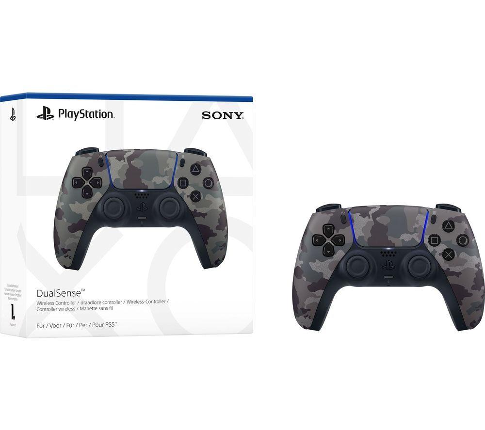 PLAYSTATION PS5 DualSense Wireless Controller (Grey) & Twin Docking Station (White) Bundle