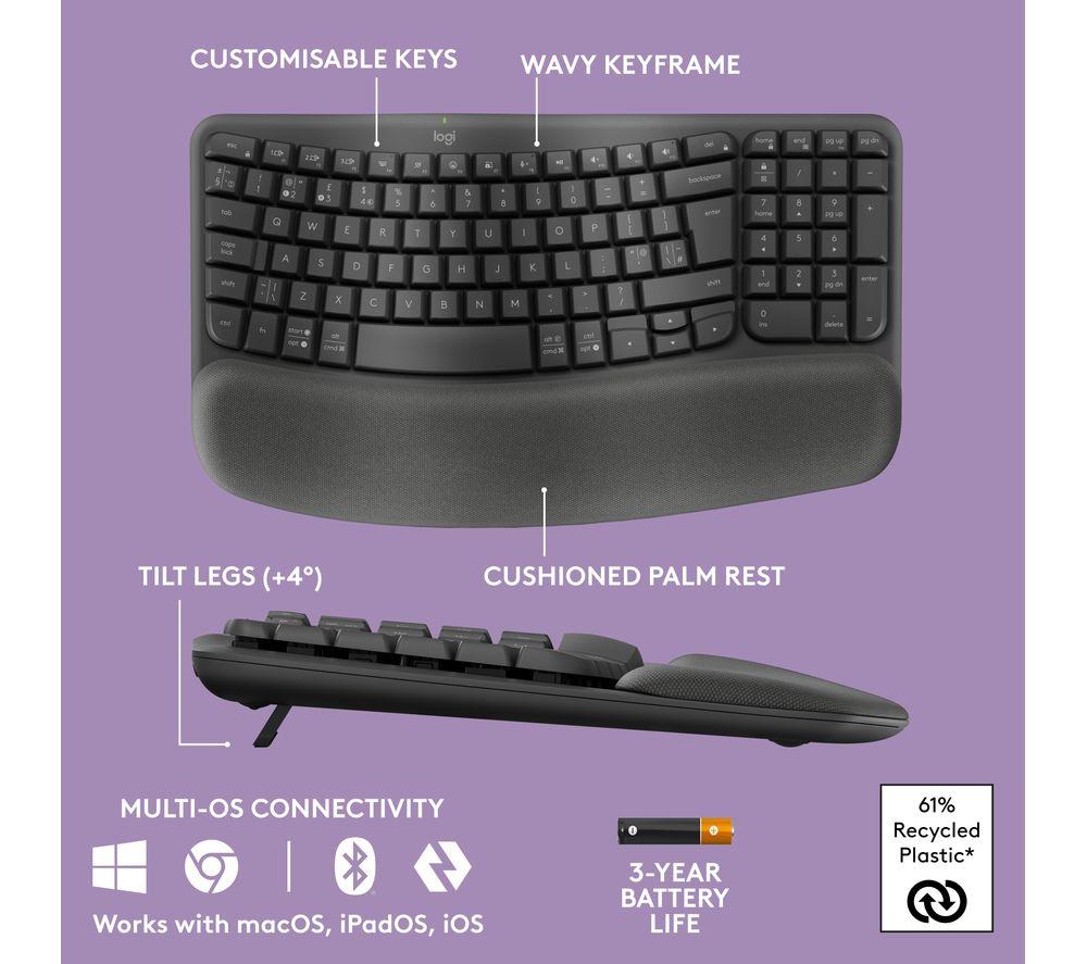 Teclado inalámbrico Logitech Wave Keys – Grafito