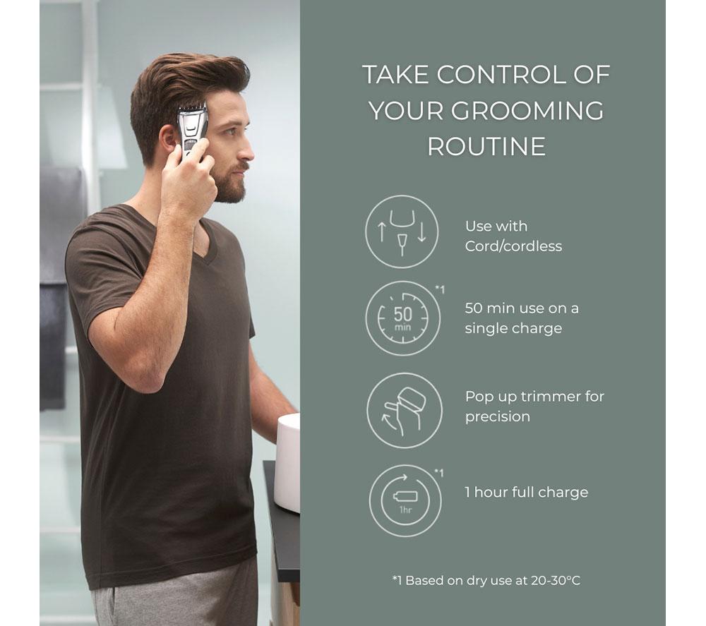 PANASONIC ER-GB80-H511 Wet & Dry Beard & Hair Trimmer - Black & Silver