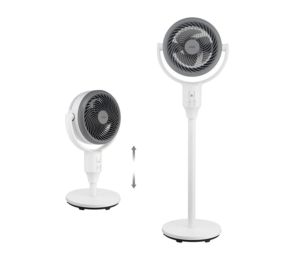 LOGIK L45PFW24 7" Pedestal Fan - White & Grey