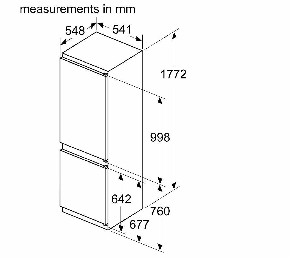 Frigorífico combi integrable NEFF N 30 KI7861SE0G 60/40 - Bisagra deslizante
