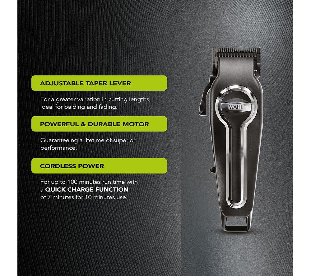 WAHL Elite Pro 20606-0410 Cordless Hair Clipper Kit - Black & Silver