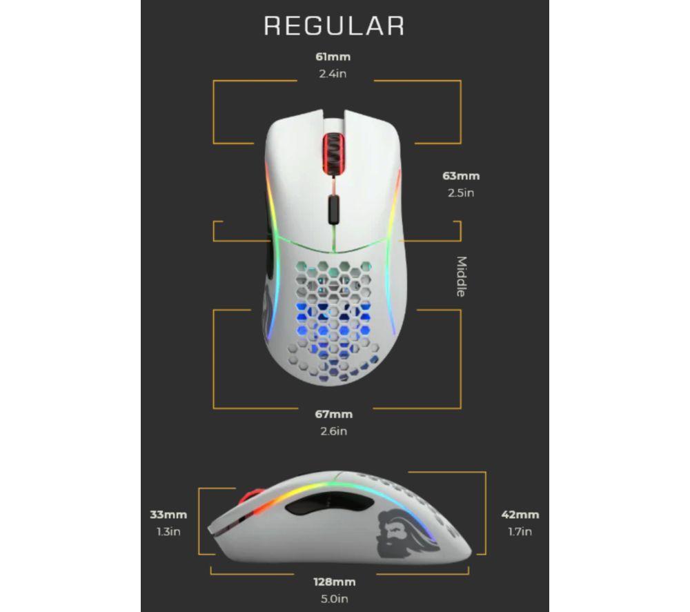 GLORIOUS Model D RGB Optical Gaming Mouse - Matte White