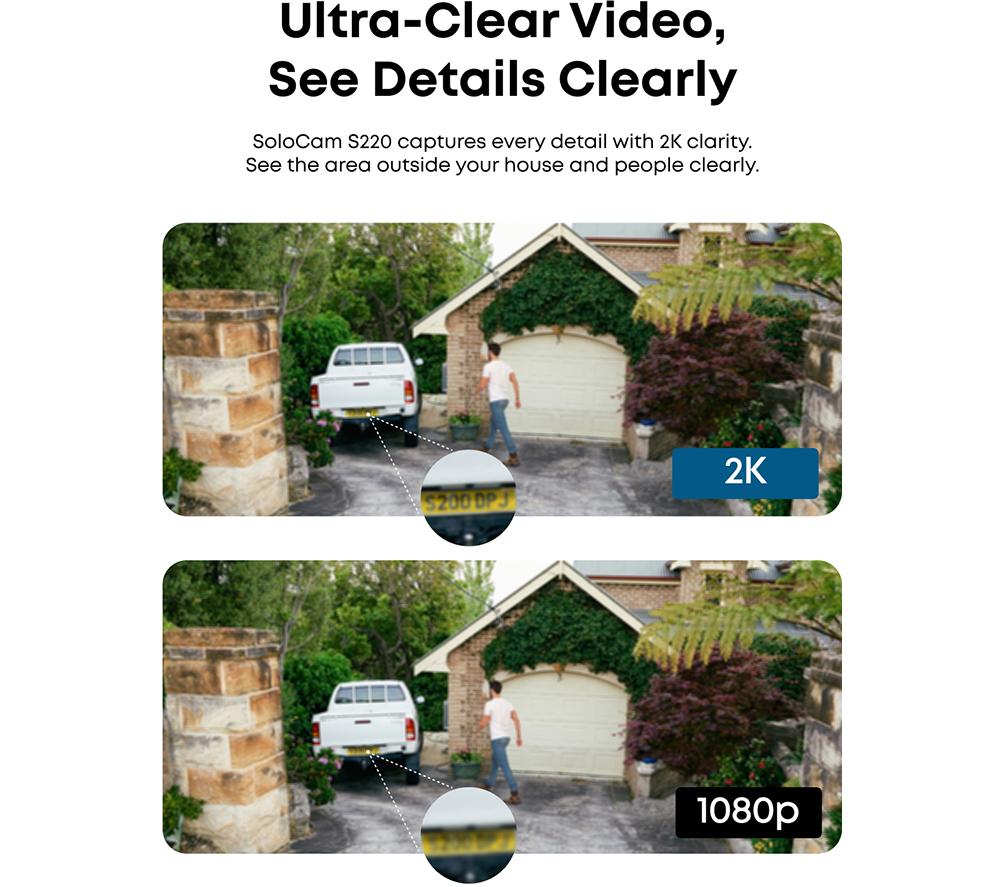 EUFY SoloCam S220 2K Smart WiFi Security Camera - 2 Cameras
