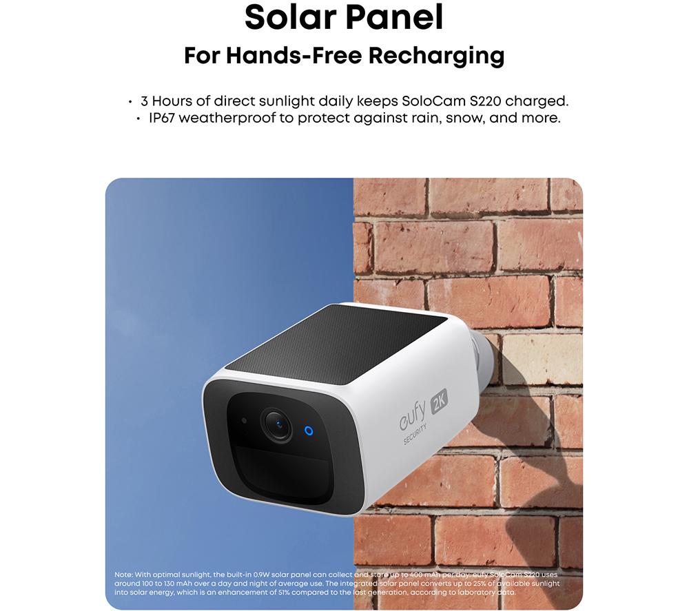 EUFY SoloCam S220 2K Smart WiFi Security Camera - 2 Cameras