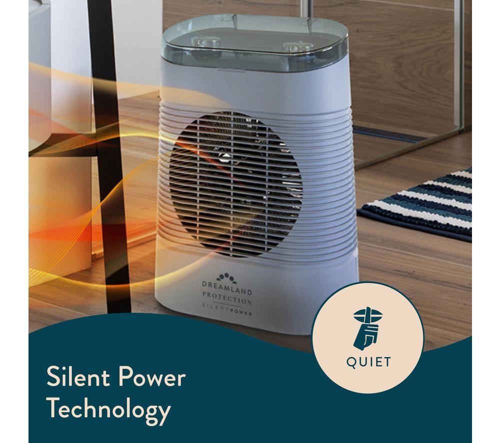 DREAMLAND Silent Power Protection Hot & Cool Fan Heater - Grey
