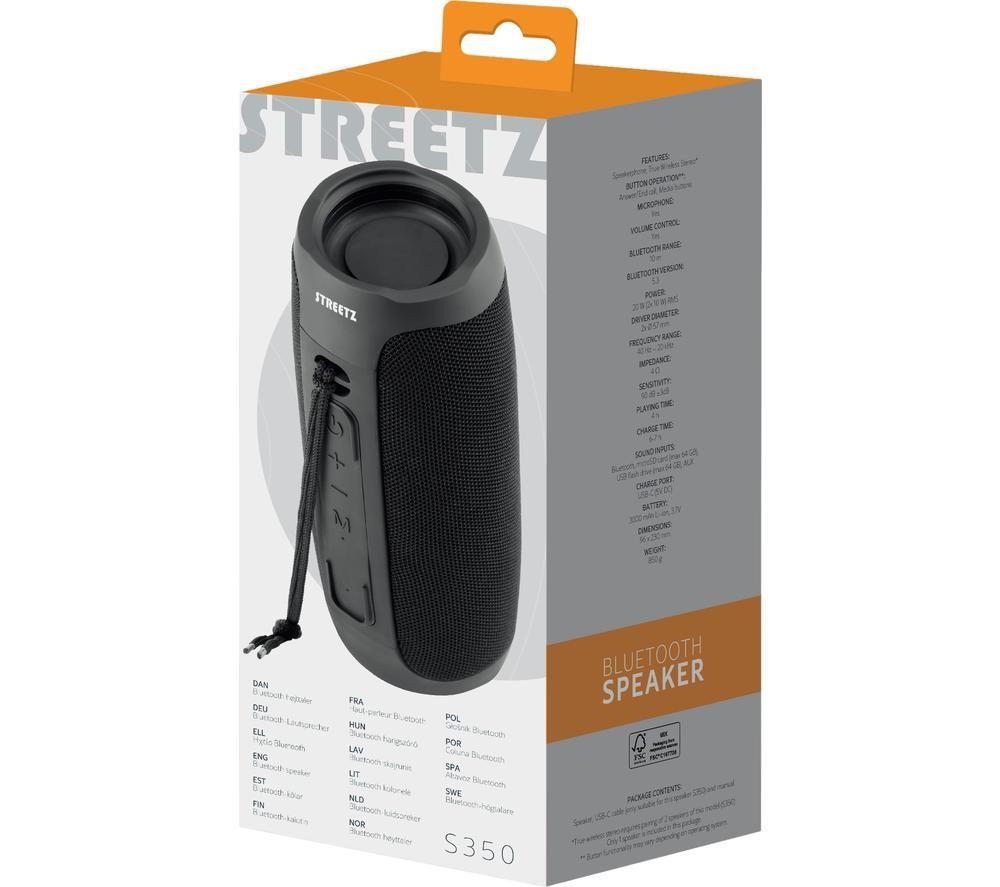 STREETZ S350 Altavoz Bluetooth Portátil - Negro