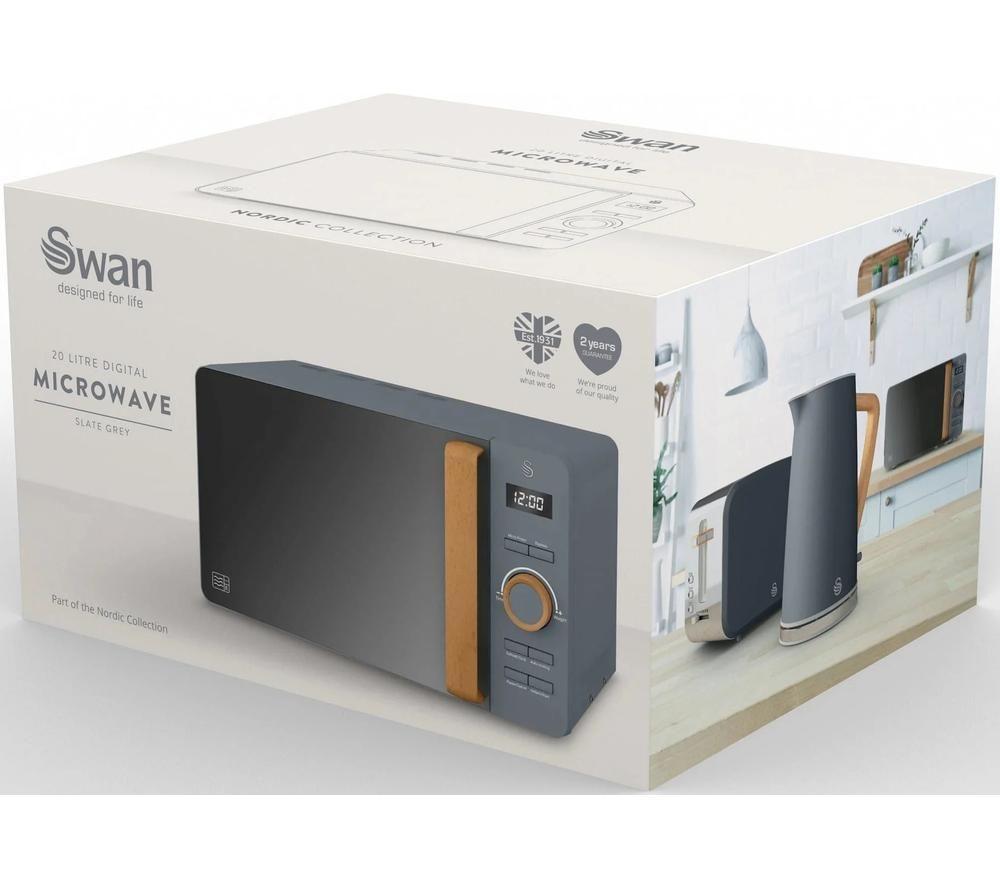 SWAN Nordic SM22036LGRYN Solo Microwave - Grey