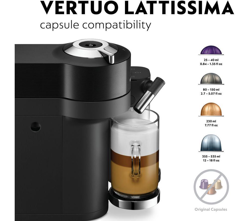 NESPRESSO by De’Longhi Vertuo Lattissima Pod ENV300.B Cafetera inteligente - Negra