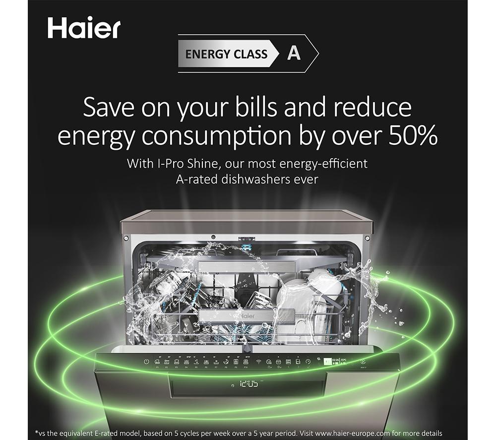 HAIER I Pro Shine 7 XF4A4M4PA Lavavajillas de tamaño completo con WiFi - Grafito