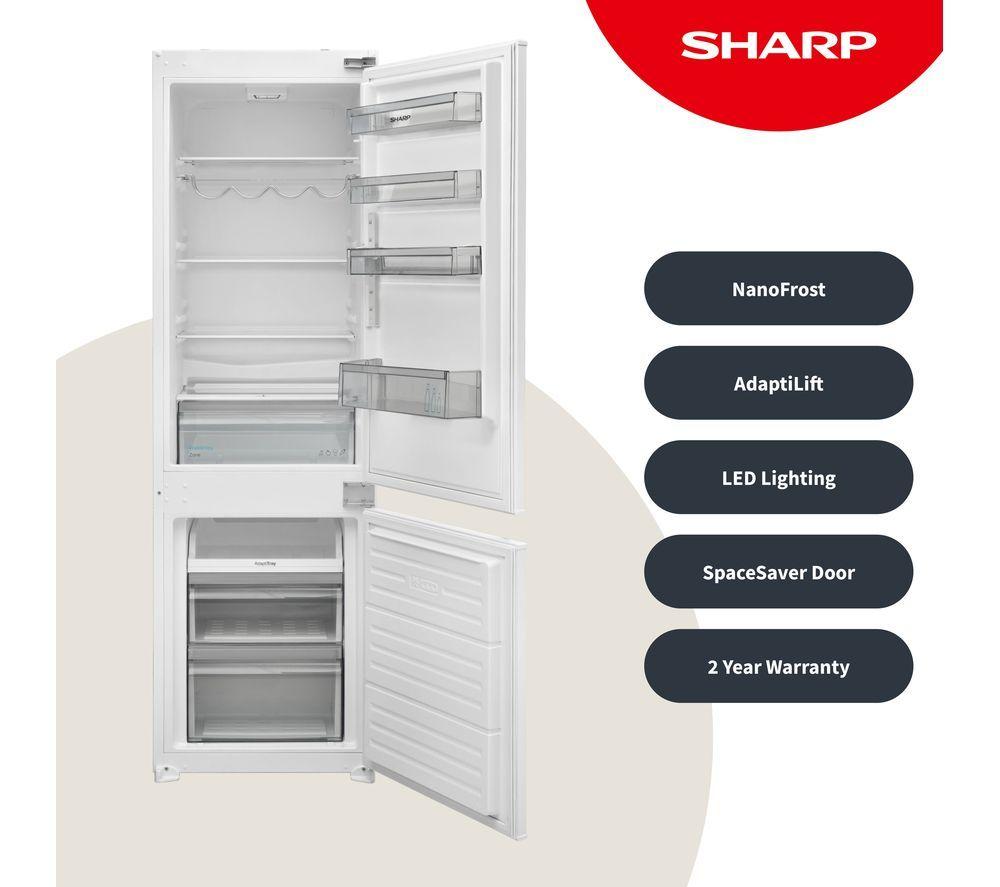 SHARP SJ-BE250M1XS-EN Frigorífico Combi Integrable 70/30 - Puerta Deslizante