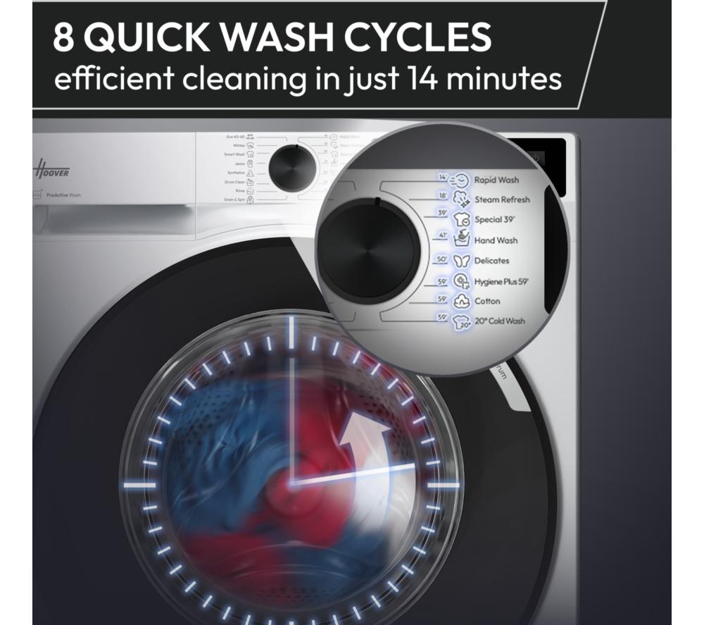 HOOVER H-Wash 350 H3WPS686TAMBR-80 Lavadora de 8 kg y 1600 rpm con WiFi - Grafito