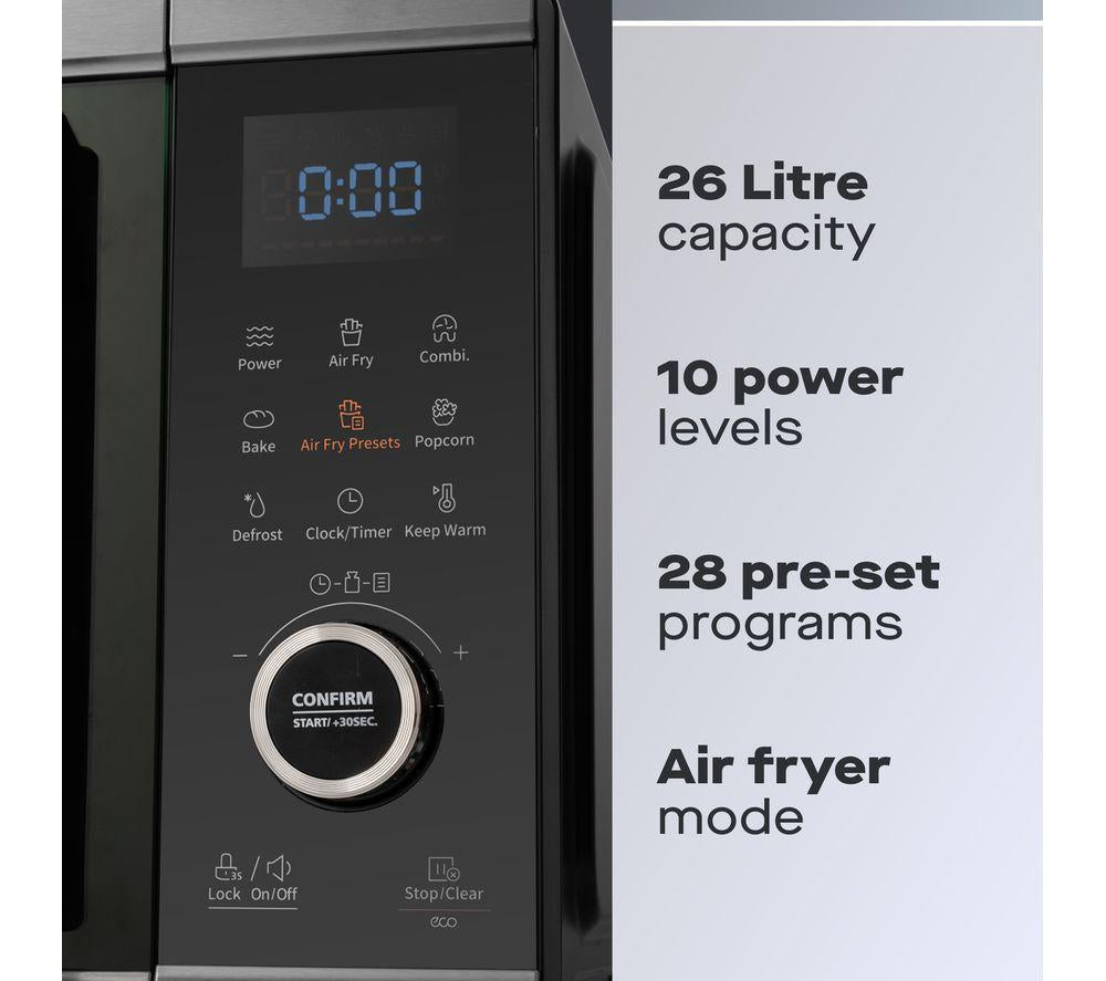 DAEWOO SDA2618GE 5-in-1 Air Fryer Combination Microwave - Silver & Black
