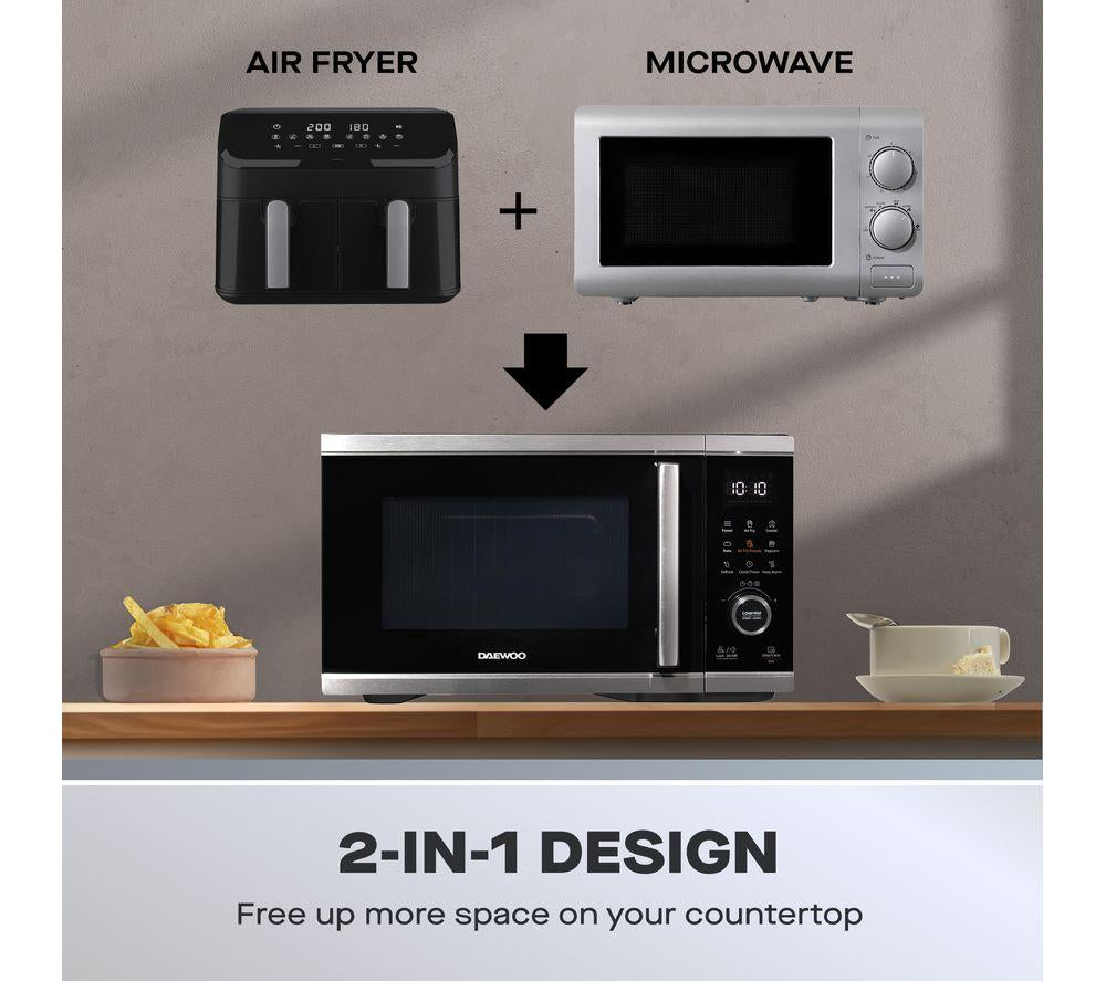DAEWOO SDA2618GE 5-in-1 Air Fryer Combination Microwave - Silver & Black